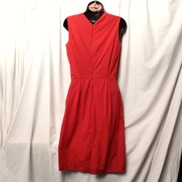 PIAZZA SEMPIONE Red Cotton Surplice Front Dress - Picture 4 of 5
